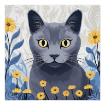 Russische Blaukatzengelbe Blumen