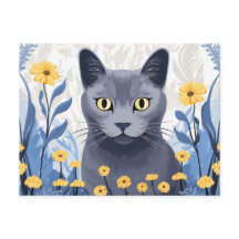Russische Blaukatzengelbe Blumen