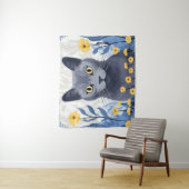 Russische Blaukatzengelbe Blumen Wandteppich (Beispiel)