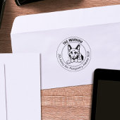 Russische Blue Cat-Rücksendeadresse Gummistempel