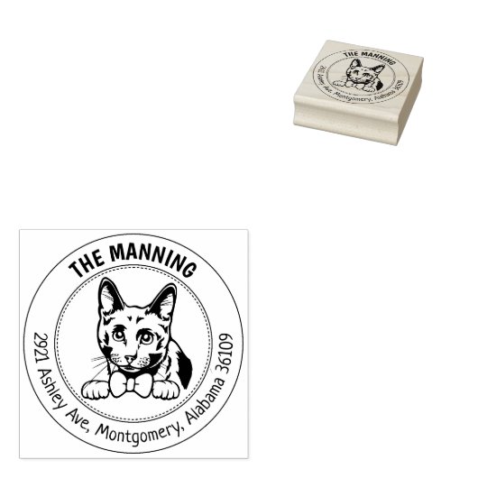 Russische Blue Cat-Rücksendeadresse Gummistempel (Stempel)