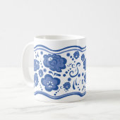 Russische BlumenGzhel Art Kaffeetasse (Vorderseite Links)