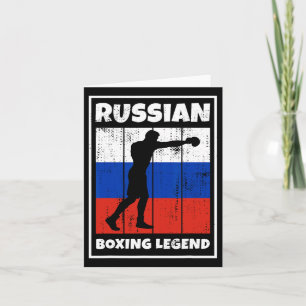 Russische Boxlegende mit Flagge für Russland Boxer Karte