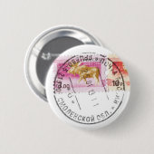 Russische Briefmarke Button (Vorne & Hinten)