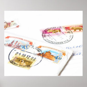 Russische Briefmarke Poster