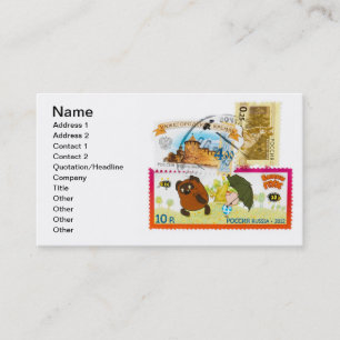Russische Briefmarke Visitenkarte