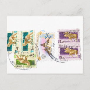 russische Briefmarken Postkarte