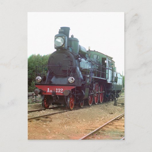 Russische Dampflokomotive Postkarte (Vorderseite)