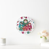 Russische Dollars weiß Runde Wanduhr (Zuhause)