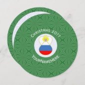 Russische Engel Flag Weihnachten personalisieren R Einladung (Vorne/Hinten)