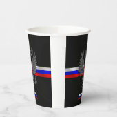 Russische Fahnenwappen Pappbecher (Links)