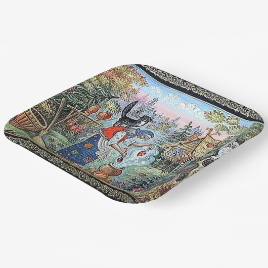 RUSSISCHE FAIRYTALE "BABA JAGA" PAPPTELLER (Gewinkelt)