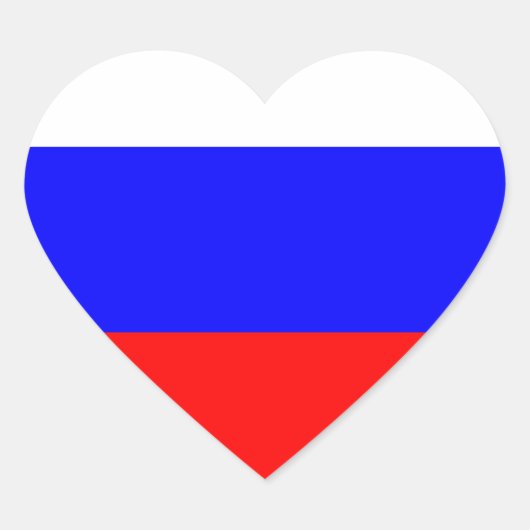 RUSSISCHE FLAG Herz-Aufkleber (Vorderseite)