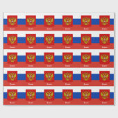 Russische Flagge, Adler & Russland Geschenke /Spor Geschenkpapier (Flach)