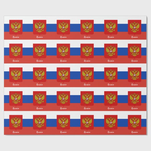 Russische Flagge, Adler & Russland Geschenke /Spor Geschenkpapier (Flach)