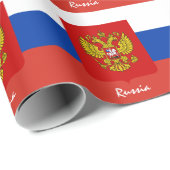 Russische Flagge, Adler & Russland Geschenke /Spor Geschenkpapier (Rolleneckpunkt)