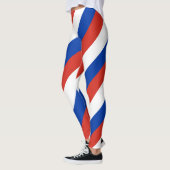 Russische Flagge Farben diagonal gestreift Leggings (Links)