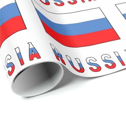 Russische Flagge Geschenkpapier (Rolleneckpunkt)