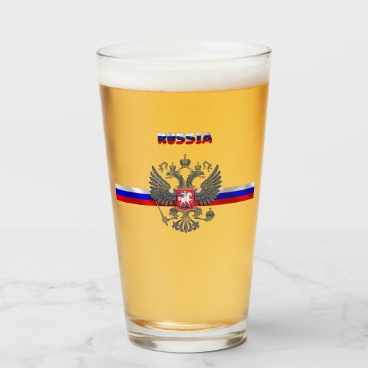 Russische Flagge Glas (Vorne (Gefüllt))