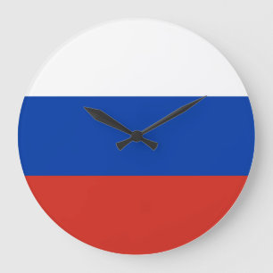 Russische Flagge Große Wanduhr