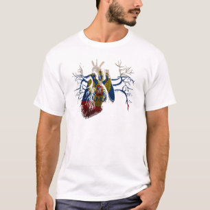 Russische Flagge im wirklichen Herzen T-Shirt