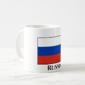 Russische Flagge Kaffeetasse (Vorderseite Links)