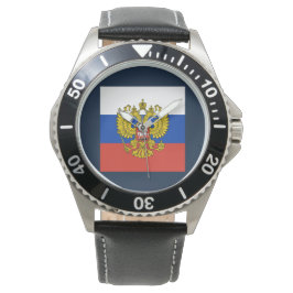 Russische Flagge Kaiseradler Russisch-Orthodox Armbanduhr