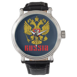 Russische Flagge Kaiseradler Russisch-Orthodox Armbanduhr