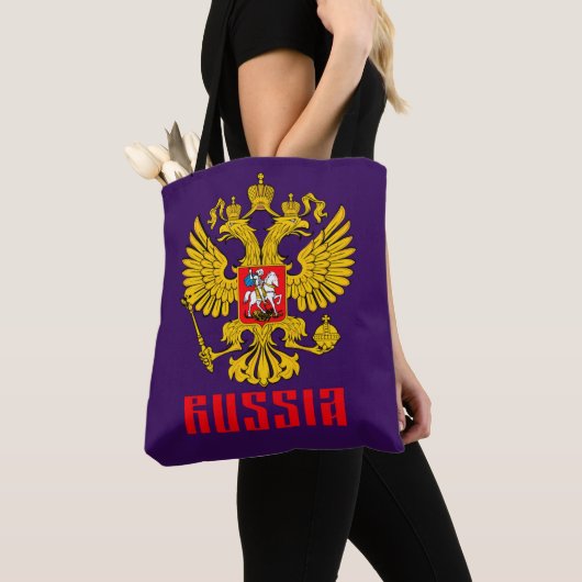 Russische Flagge Kaiseradler Russisch-Orthodox Tasche (Von Nahem)