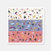 Russische Flagge mit Klischees des Landes Serviette (Vorderseite)