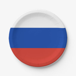 Russische Flagge Pappteller