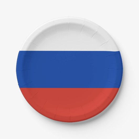 Russische Flagge Pappteller (Vorderseite)