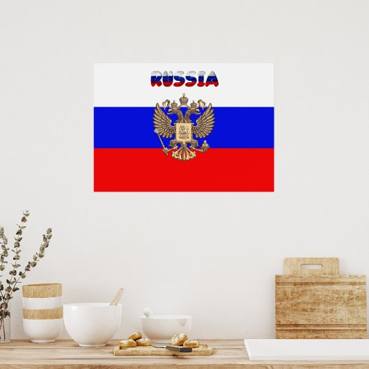 Russische Flagge Poster (Küche)