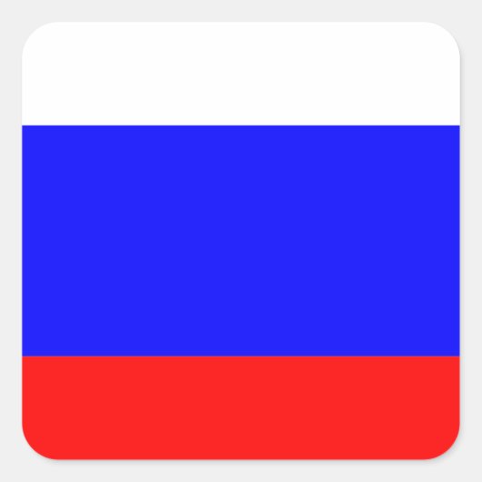 Russische Flagge Quadratischer Aufkleber (Vorderseite)