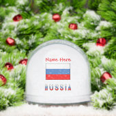 Russische Flagge Rot Personalisiert Schneekugeln (Weihnachten)