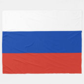 Russische Flagge (Russland) Fleecedecke (Vorderseite (Horizontal))