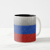 Russische Flagge Russland Glitzer Zuhause Office K Zweifarbige Tasse (VorderseiteRechts)