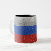 Russische Flagge Russland Glitzer Zuhause Office K Zweifarbige Tasse (Vorderseite Links)