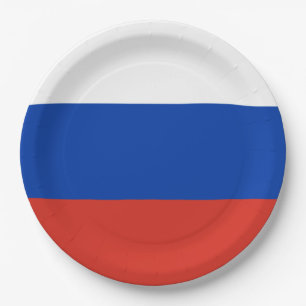 Russische Flagge (Russland) Pappteller