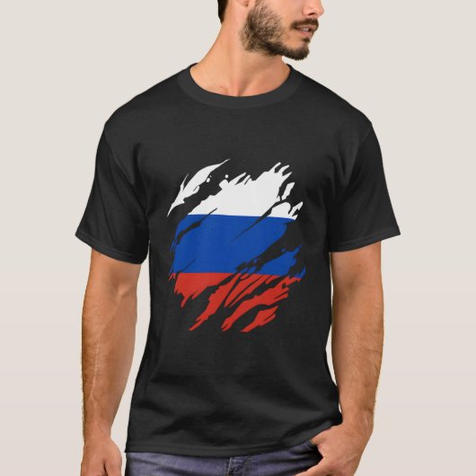 Russische Flagge Russland T-Shirt (Vorderseite)