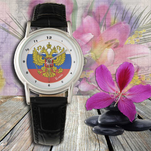 Russische Flagge & Russland trendige Mode / Р о с  Armbanduhr
