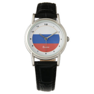 Russische Flagge & Russland trendige Mode /Design- Armbanduhr