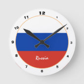 Russische Flagge, Russland trendige Zuhause/Design Runde Wanduhr (Vorderseite)