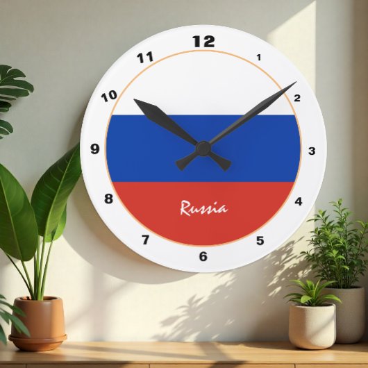 Russische Flagge, Russland trendige Zuhause/Design Runde Wanduhr