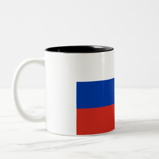 Russische Flagge (Russland) Zweifarbige Tasse (Links)