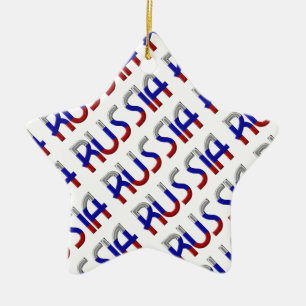 Russische Flagge Russlands färbt Typografie Keramik Ornament