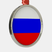 Russische Flagge Silbernes Ornament (Rechts)