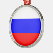 Russische Flagge Silbernes Ornament (Links)