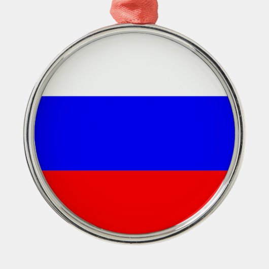 Russische Flagge Silbernes Ornament (Vorne)
