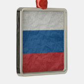 Russische Flagge Silbernes Ornament (Rechts)
